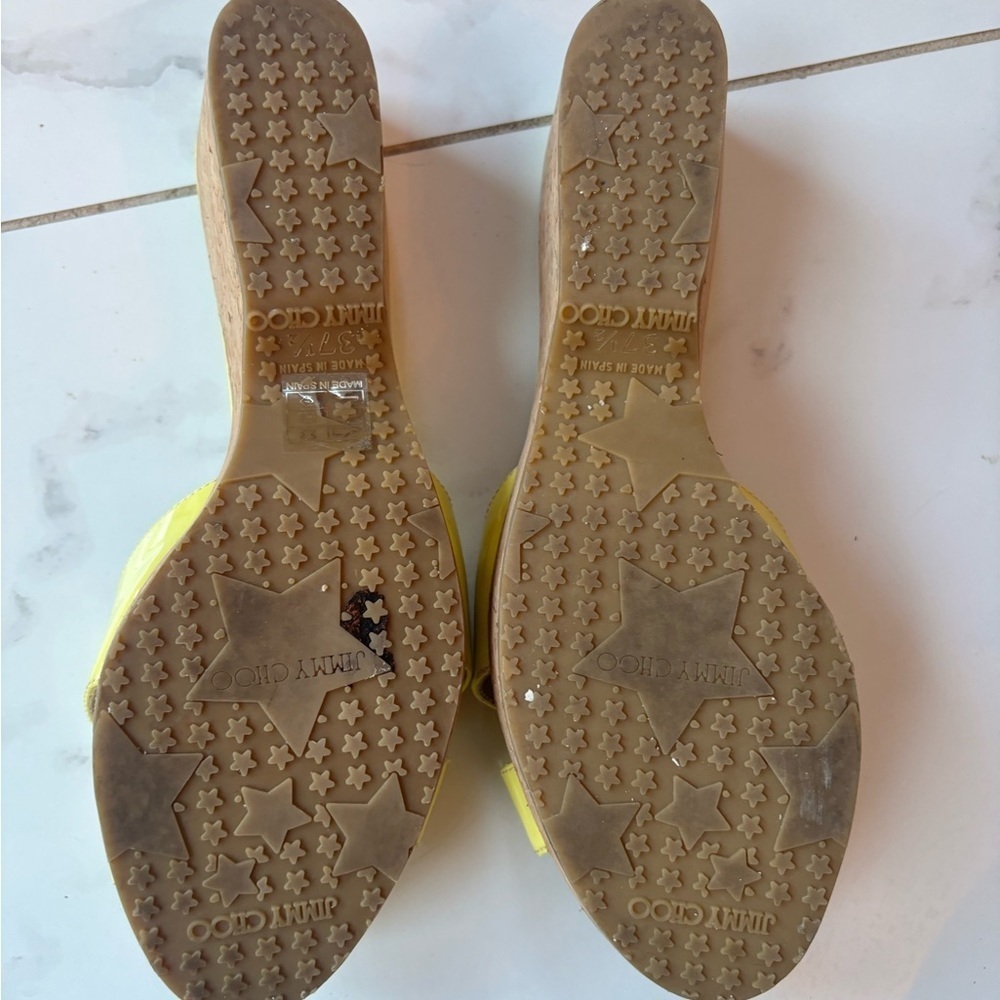 Jimmy Choo Lemon Yellow Mules - Picture 4 of 8